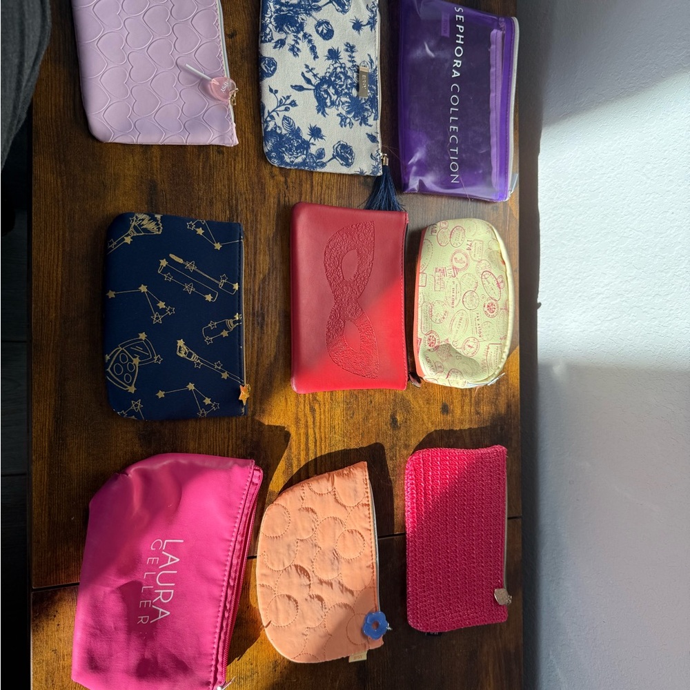 Laura Geller Hot Pink Quilted Cosmetic Pouch